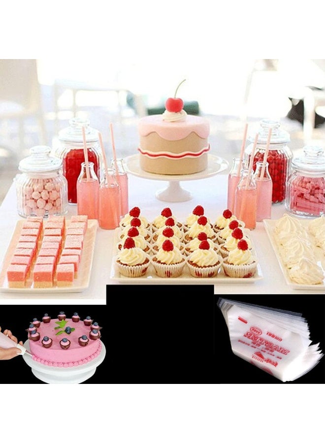 DUNISO 100pcs Thickened Disposable Anti-Burst Piping Bags, Cake Cream Pastry Bag, Dessert Biscuit Piping Bag, Household Baking Tool, Cake Decorating Tools 34cm*20cm - Image 5